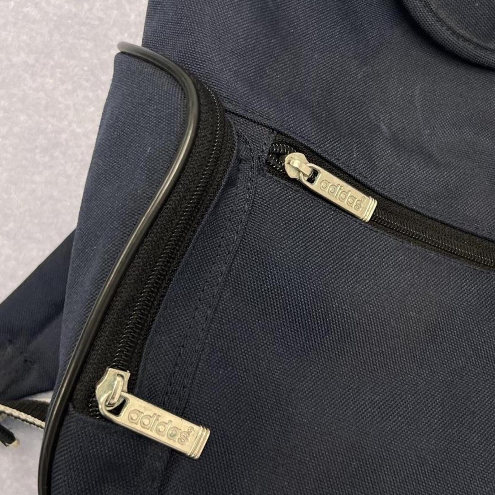 Vintage 90s Adidas Originals West Germany Navy Embroidered Skater Backpack Bag