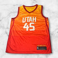 Nike Donovan Mitchell No.45 Utah Jazz Orange Gradient City Edition Jersey Men’s Size 50 (XL)