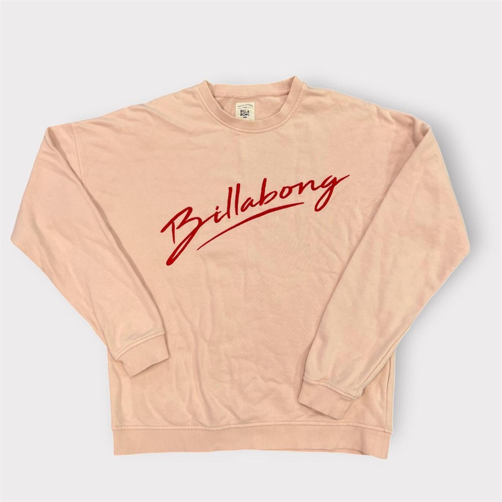 Vintage Billabong Surf Women’s Pink & Red Spell Out Sweatshirt Y2K Size 6