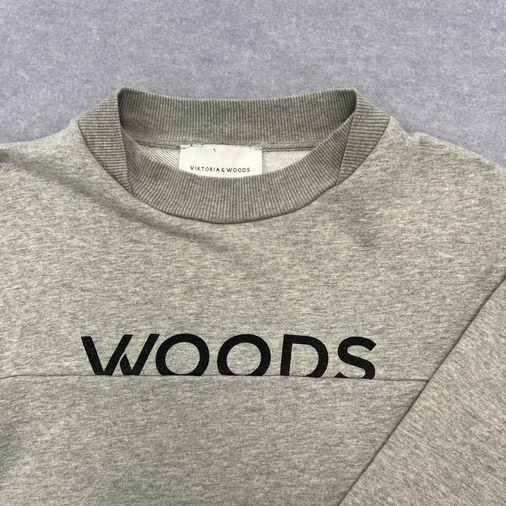 Viktoria & Woods Grey Embroidered Logo Crewneck Jumper Women’s Size 00