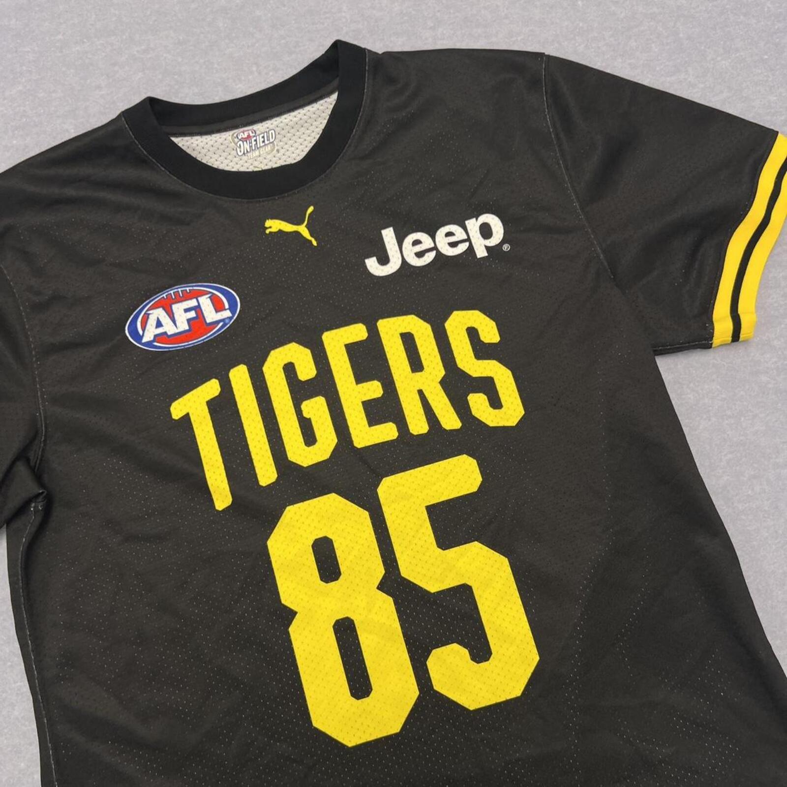 Richmond AFL Puma Official On-Field NFL Style Jersey Black & Yellow #85 Large