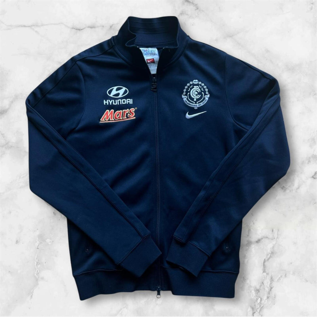 Vintage Nike Carlton AFL Navy Full Zip Track Jacket Mars No.9 Patrick Cripps Y2K Men’s Small