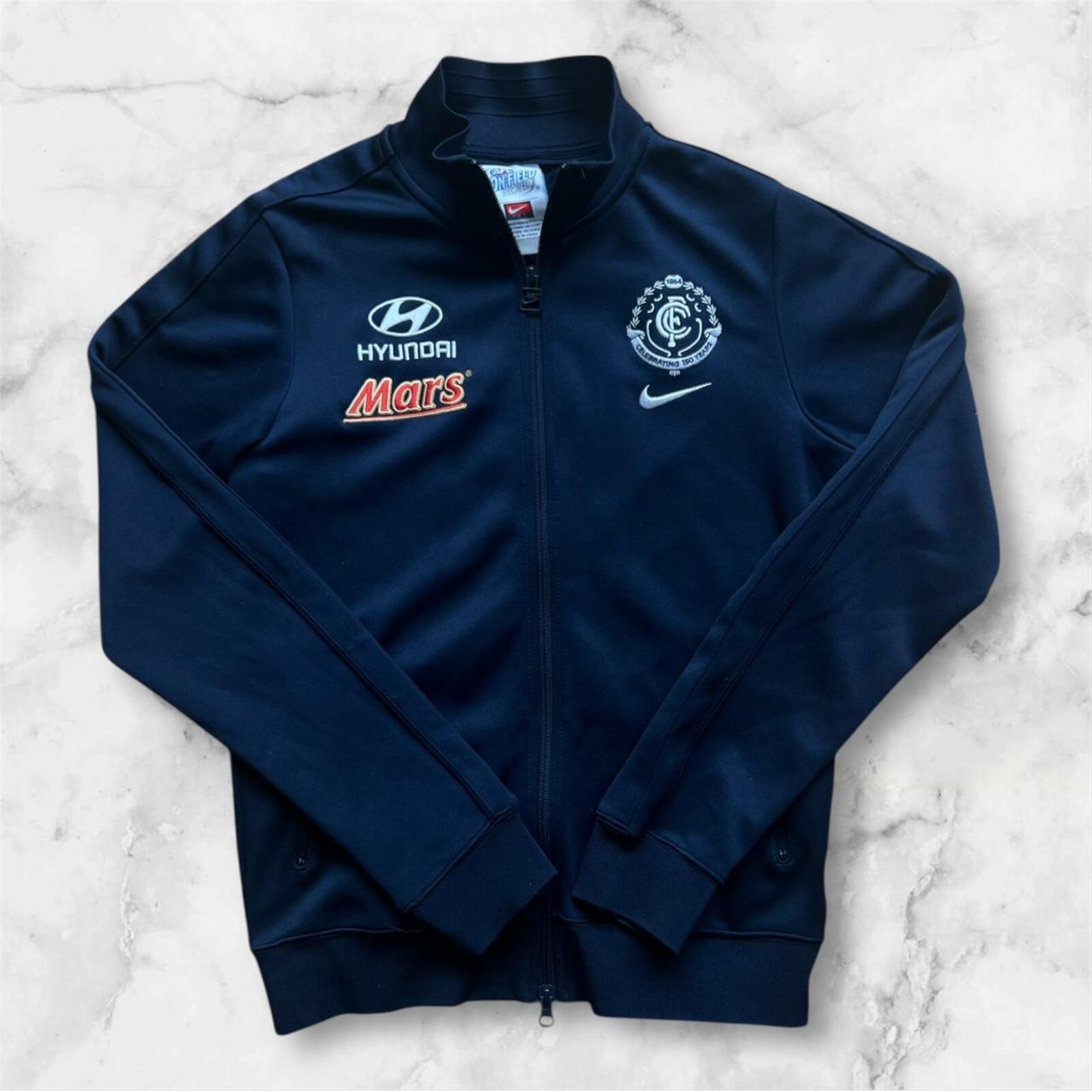 Vintage Nike Carlton AFL Navy Full Zip Track Jacket Mars No.9 Patrick Cripps Y2K Men’s Small