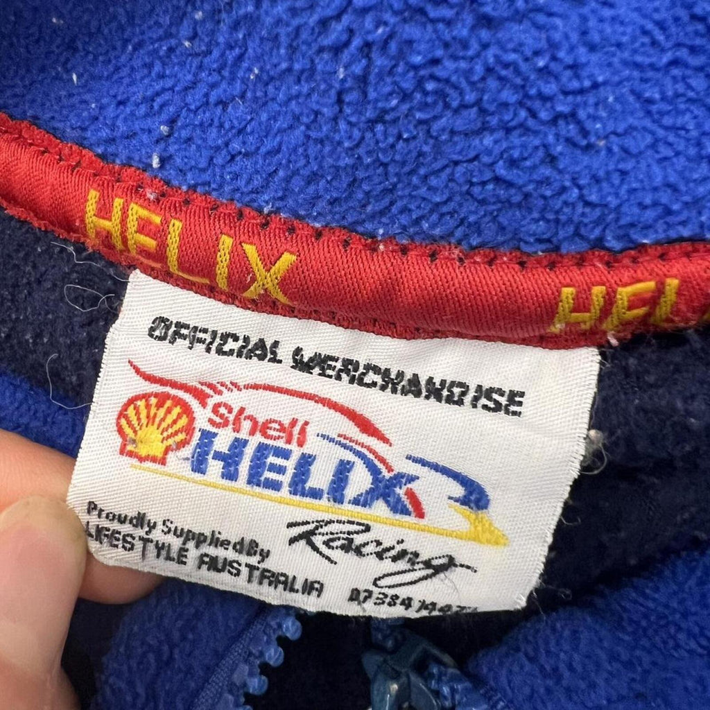 Vintage Shell Helix Racing Official Merchandise Fleece Full Zip Jacket Navy Blue Men’s XXL