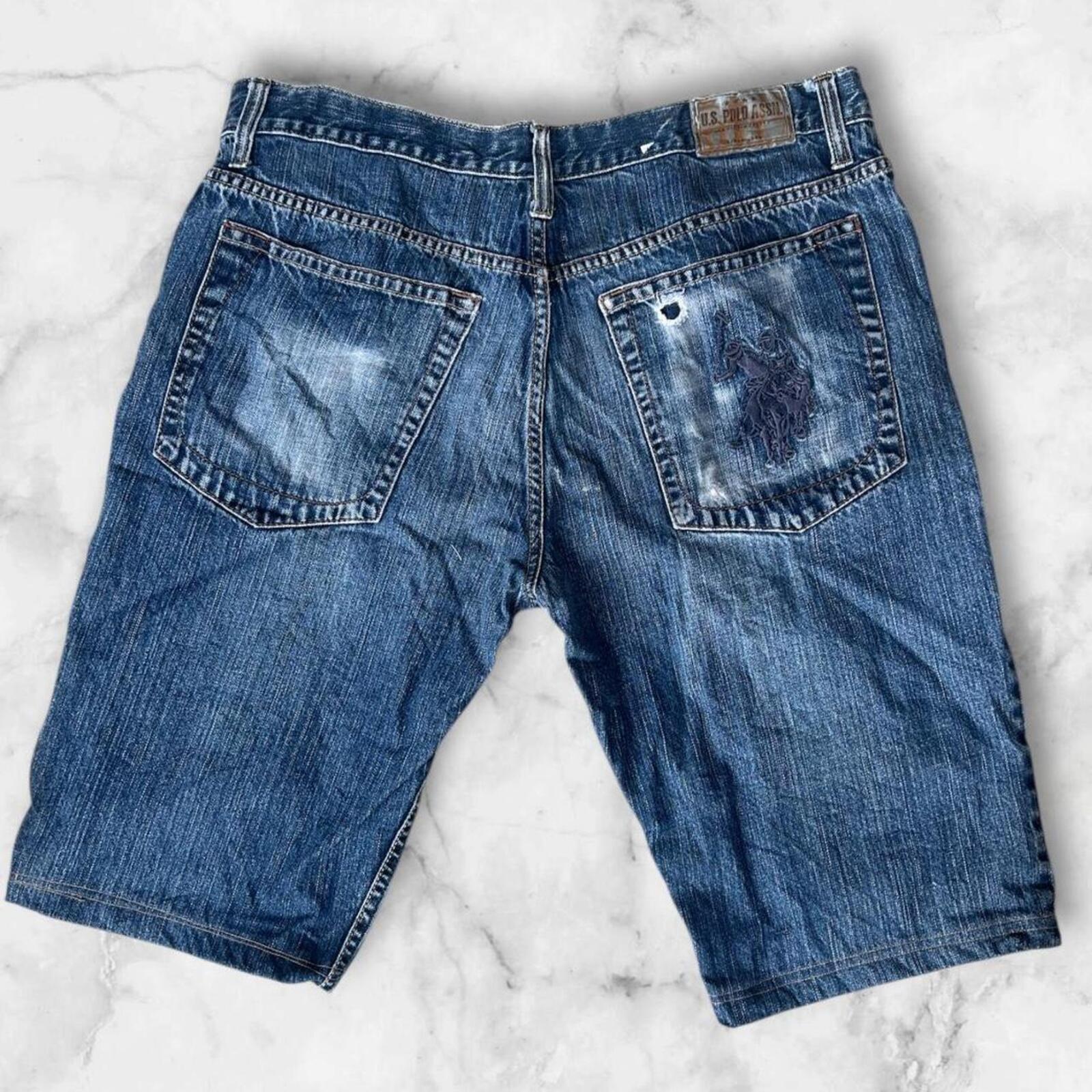 Vintage U.S. Polo Assn Men’s Denim Blue Jorts Jean Shorts Big Pony Y2K 36x30