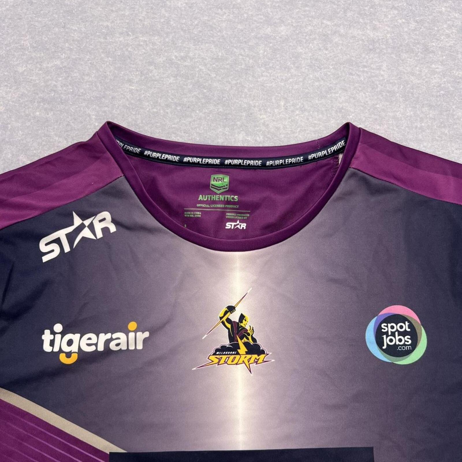 Melbourne Storm NRL Star Athletics Men's Purple Training Jersey Large