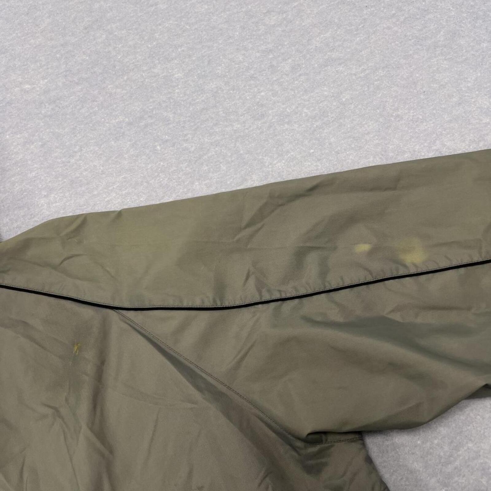 Vintage 90s Nike Grey Khaki Hooded Anorak Half Zip Windbreaker Jacket Mens Large