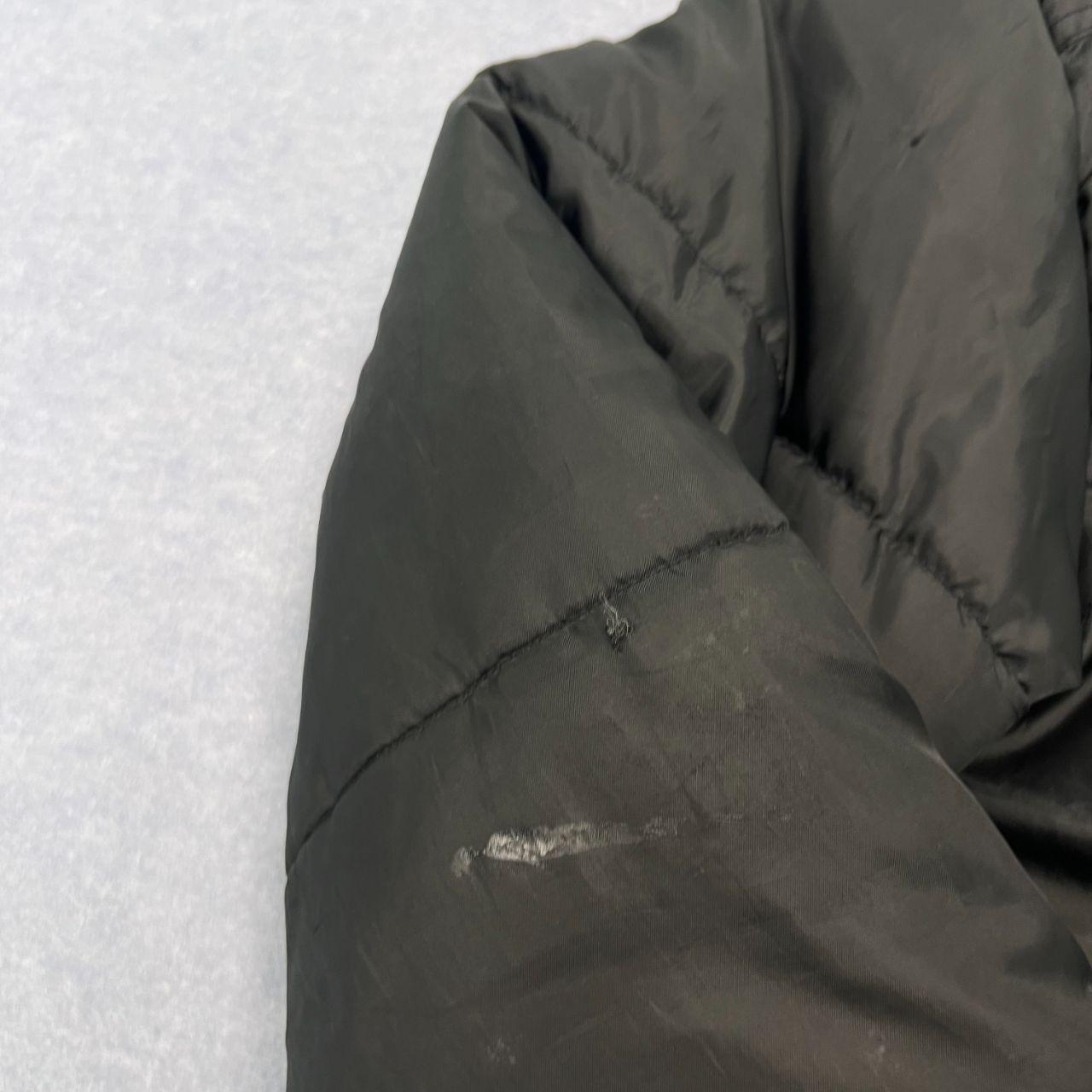 Vintage 1990s Adidas Black Large Logo Full Zip Puffer Jacket Oversized Medium