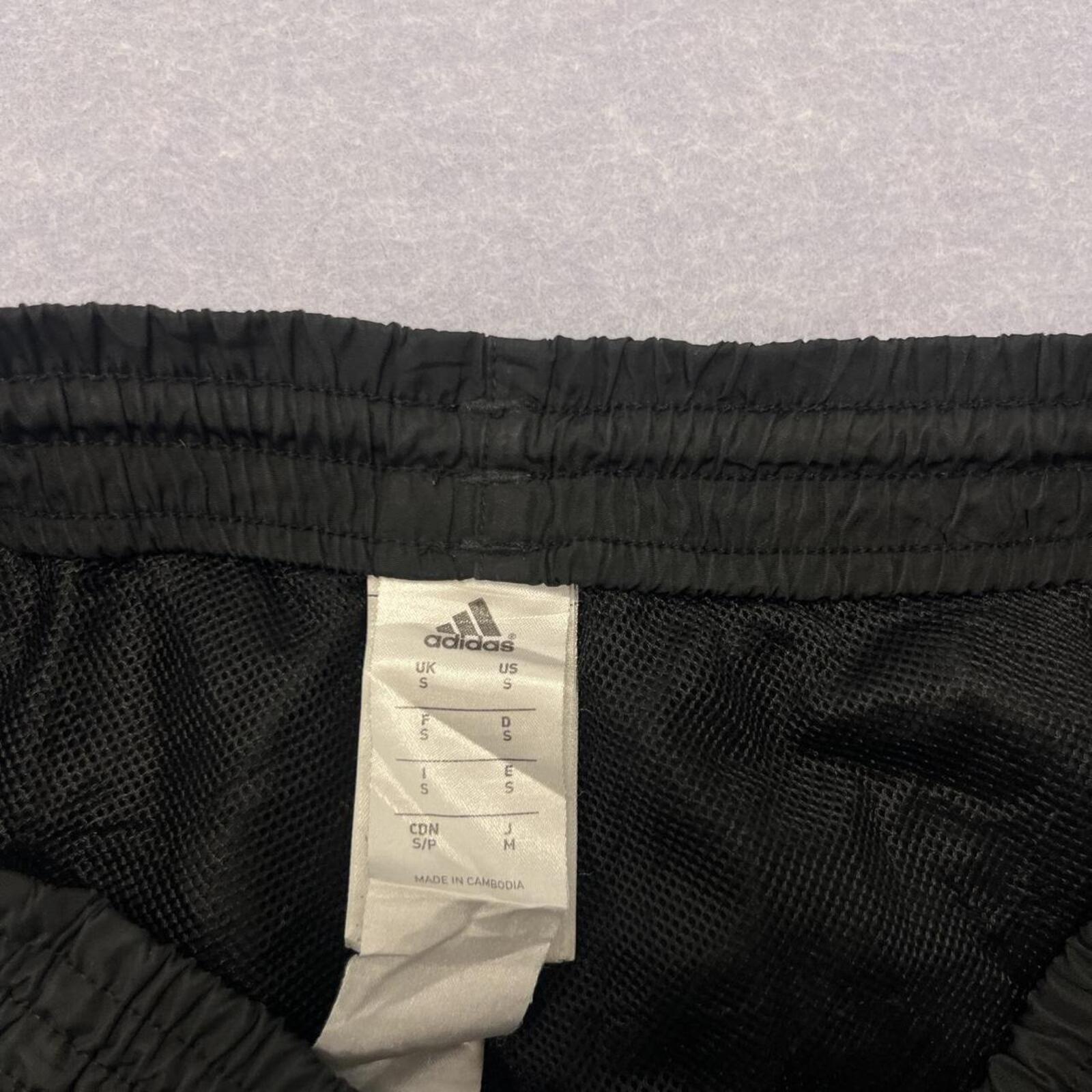 Vintage Adidas Men's Black White & Orange Striped  Baggy Streetwear Skater Track Pants Y2K Small