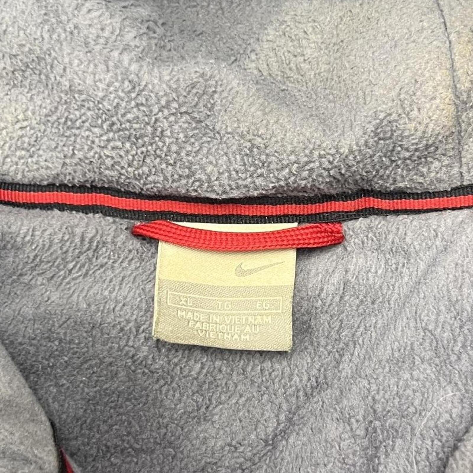 Vintage 2001 Nike Men's Red Fleece Lined Hooded Heavyweight Puffer Jacket Y2K XL