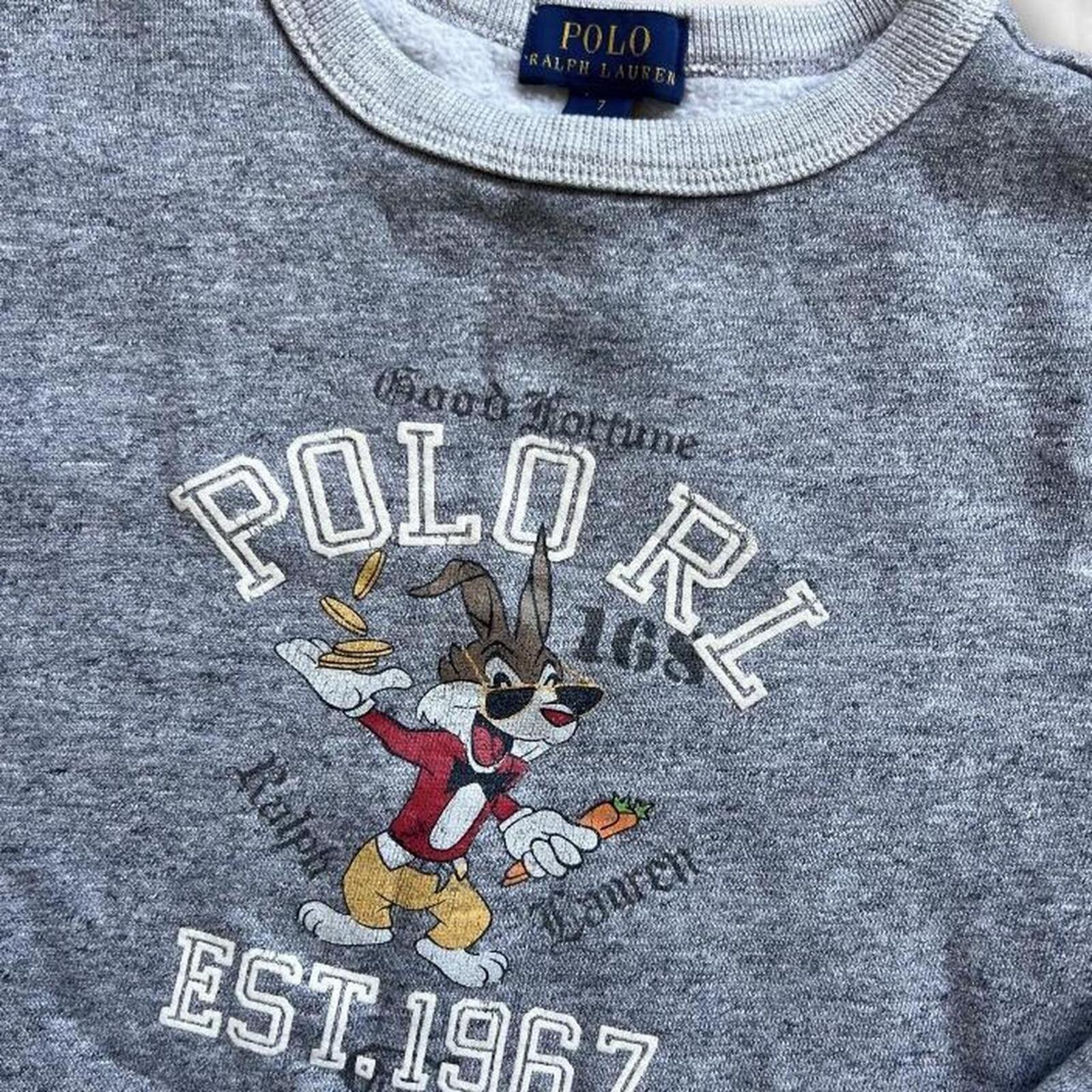 POLO RALPH LAUREN LUNAR NEW YEAR RABBIT GREY SWEATSHIRT Youth Children Size 7