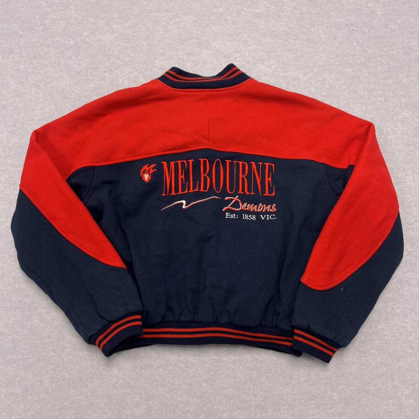 Vintage 90’s Melbourne Demons AFL VIVID Varsity Bomber Jacket Y2K Women's 8