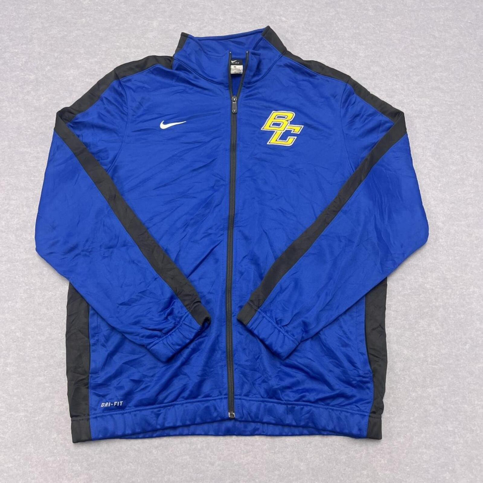 Nike Dri-Fit BC Blackhawk Christian Varsity Track Jacket Blue Black XL USA