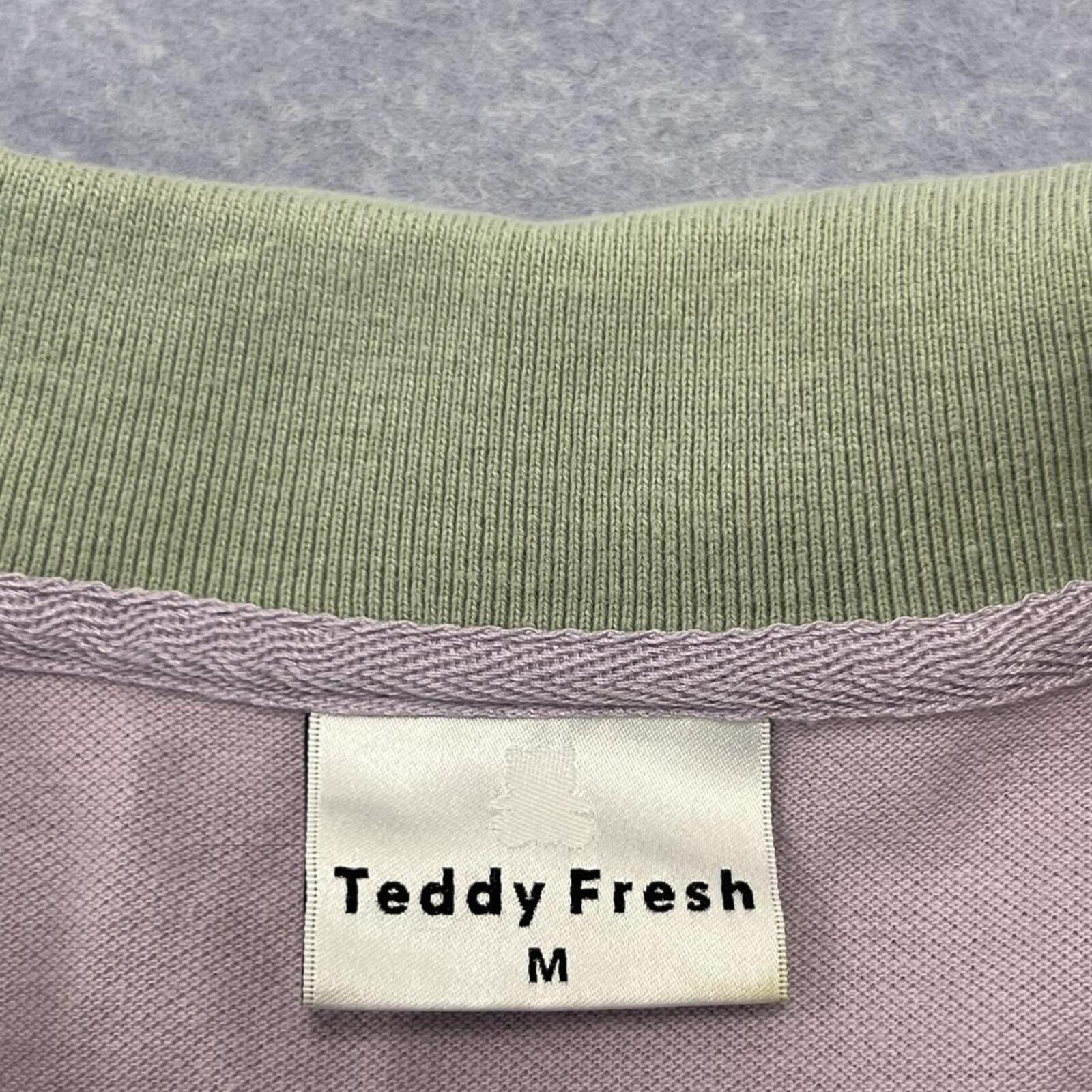 Teddy Fresh Pastel Colourblock Long Sleeve Polo Shirt Unisex Medium