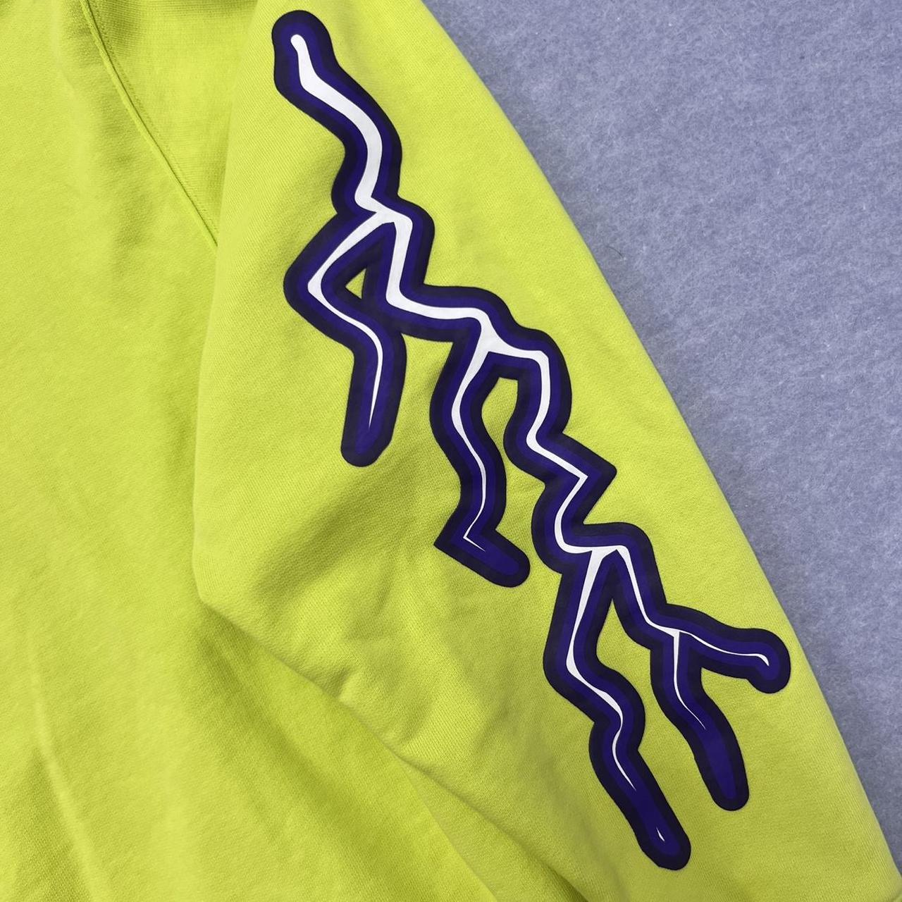 Loiter Culture Kings Streetwear Mens Neon Green Yellow Lightning Bolt Graphic Sweatshirt Medium