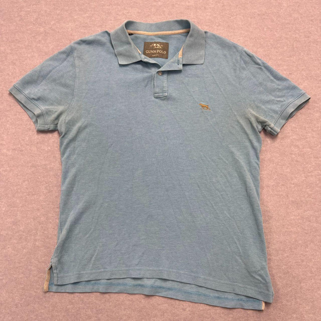 Vintage Rodd & Gunn Gunn Polo Aqua Blue Pique Sports Fit Polo Shirt Medium