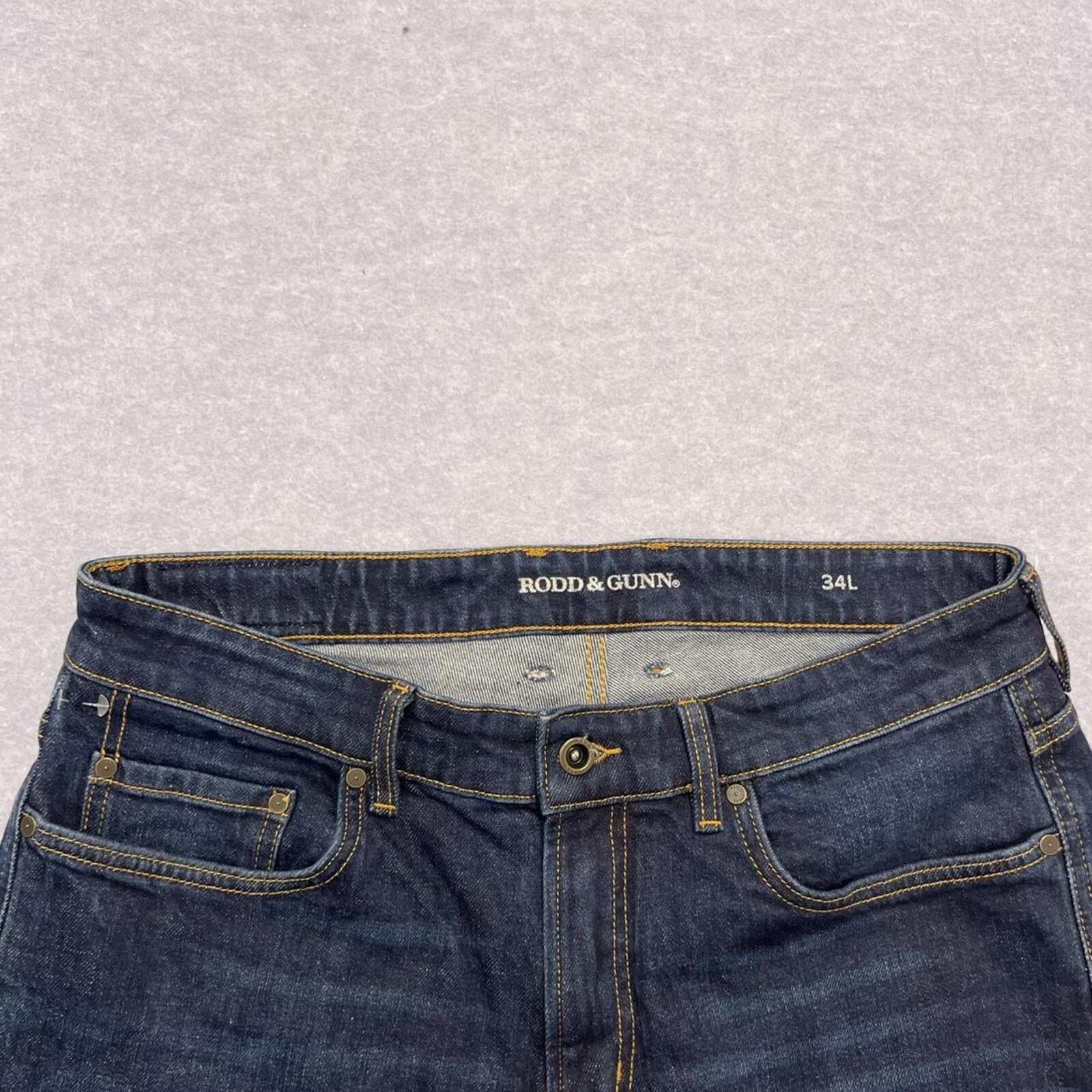 Rodd & Gunn Sutton Straight Fit Italian Denim Dark Wash Jeans W34L (34x34)