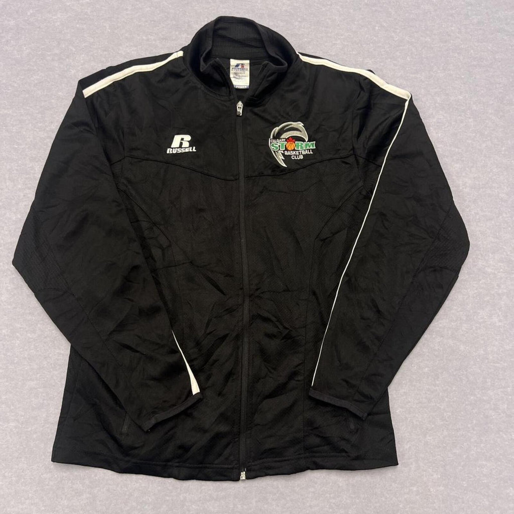 Vintage Russell Athletic Calgary Storm Basketball Club Track Jacket Black Small