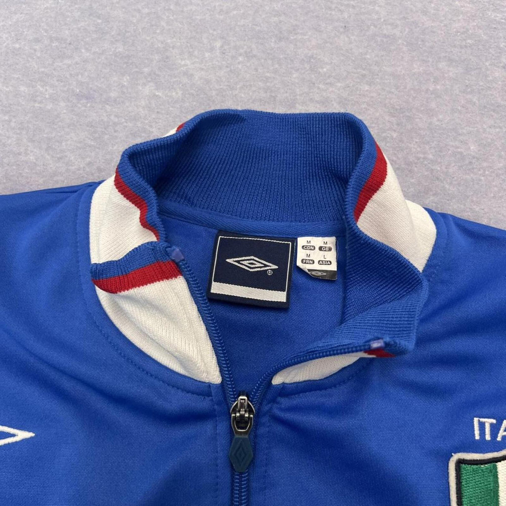 Vintage Umbro Italy Italia National Team Blue Full Zip Track Jacket Mens Medium
