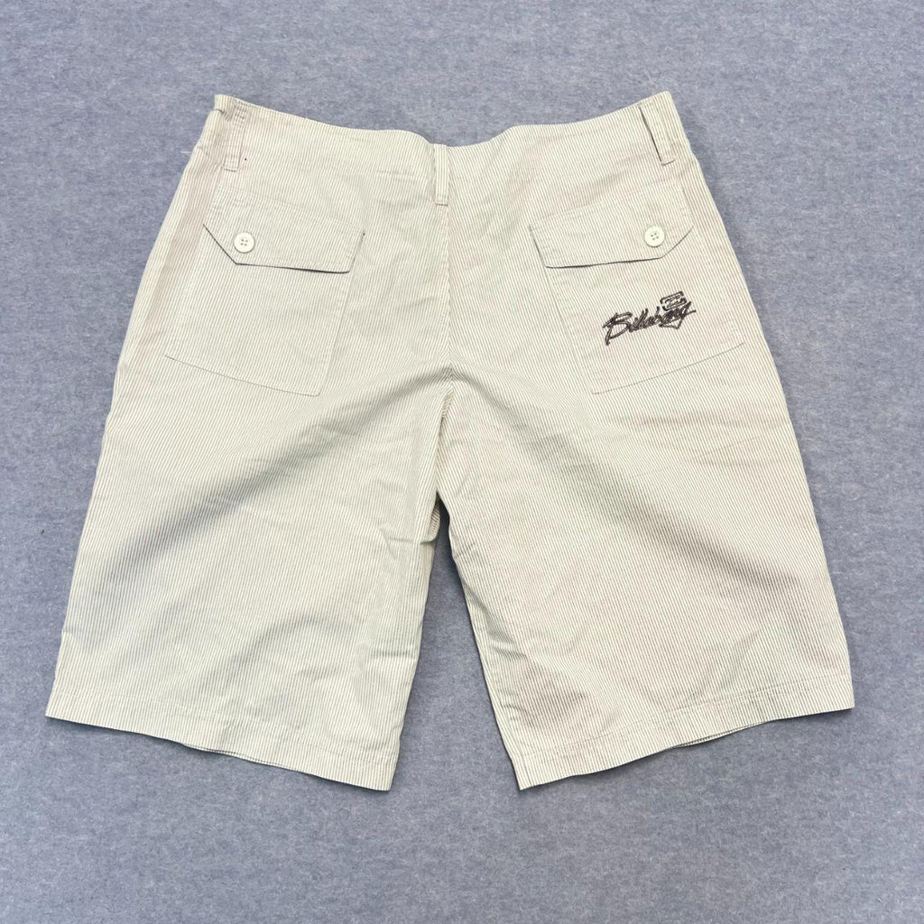Vintage Billabong Surf White Pinstripe Cargo Chino Shorts Men's Y2K W34 READ
