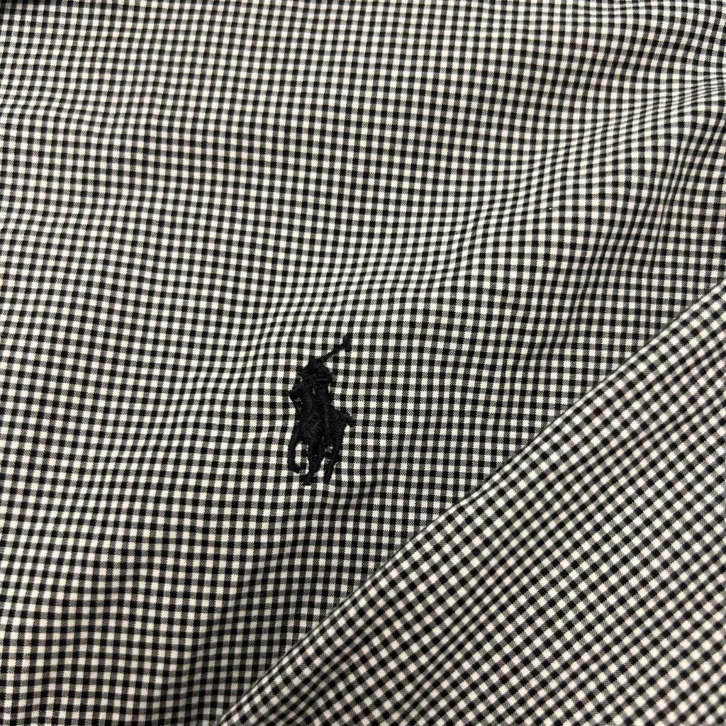 Vintage Ralph Lauren Black & White Gingham Checkered Long Sleeve Shirt Medium