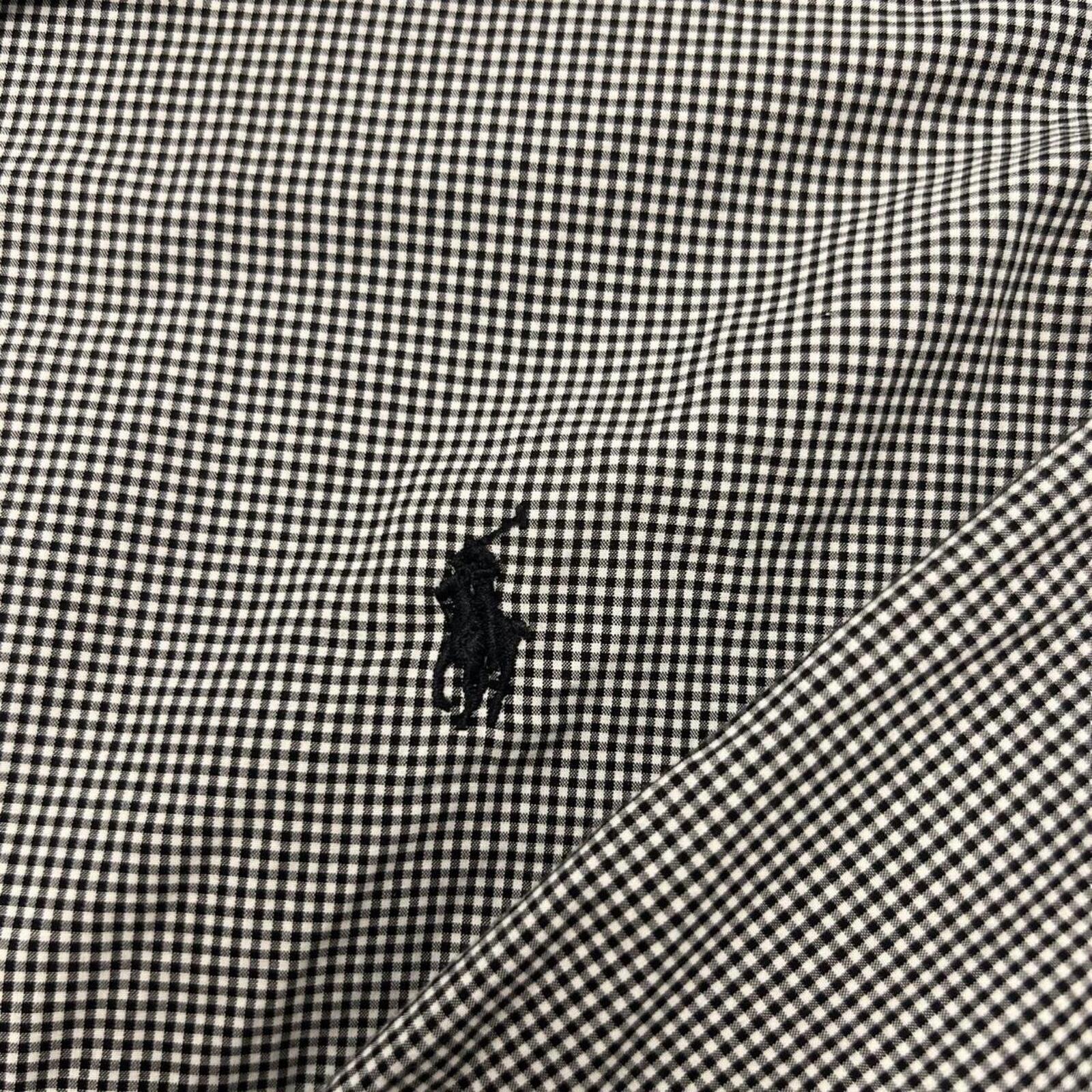 Vintage Ralph Lauren Black & White Gingham Checkered Long Sleeve Shirt Medium