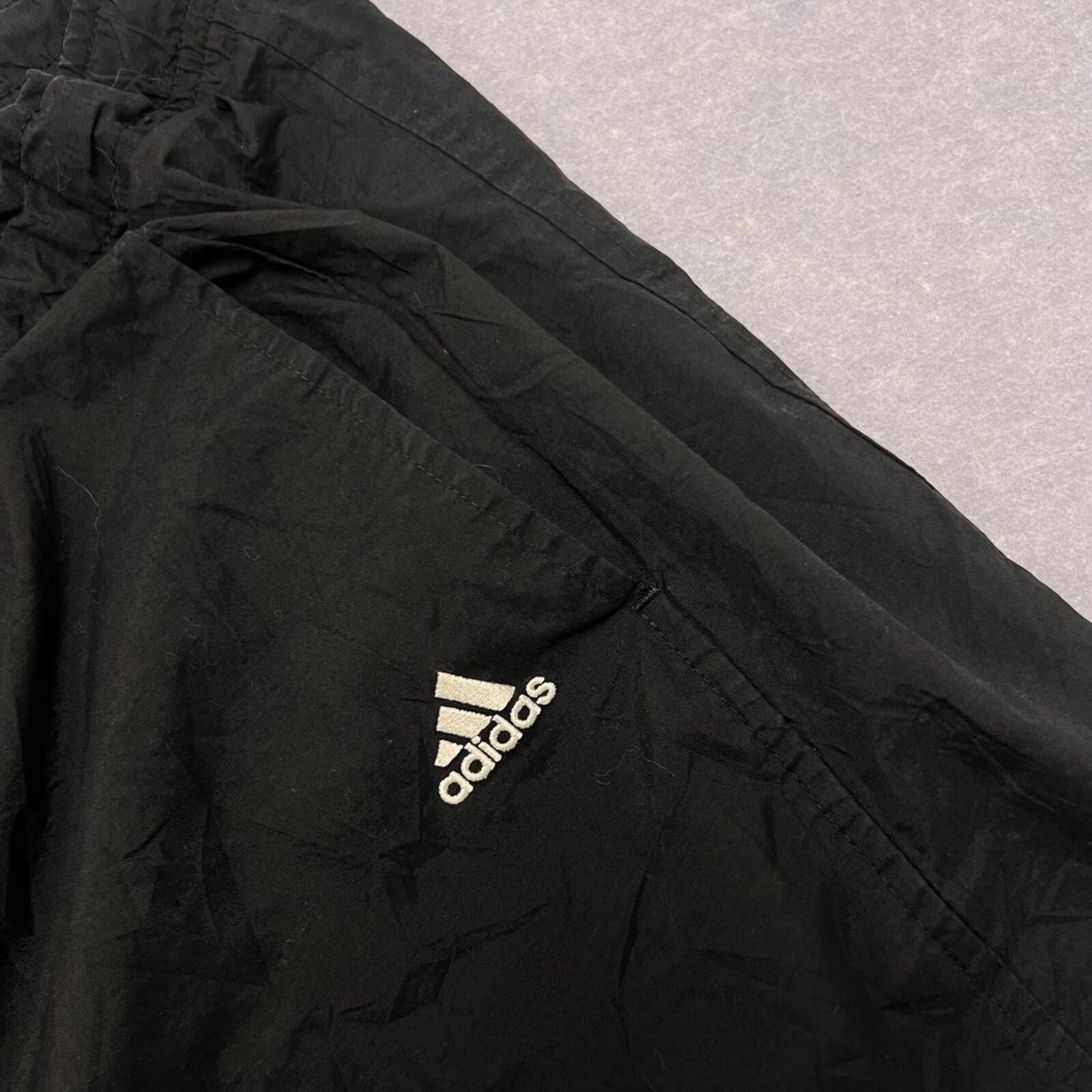 Vintage 2001 Adidas Men's Black & White Striped Baggy Skater Track Pants Large