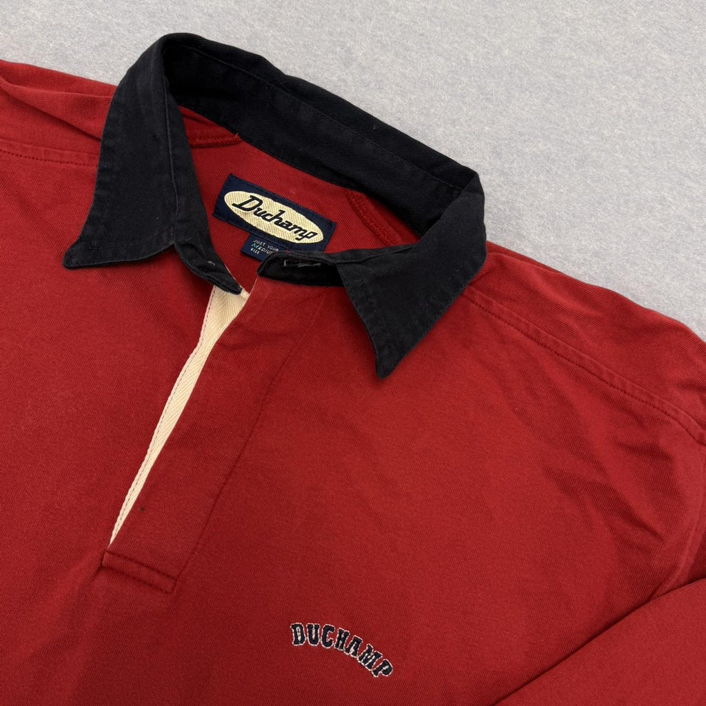 Vintage Men’s Duchamp Red Spell Out Rugby Jumper Size Medium