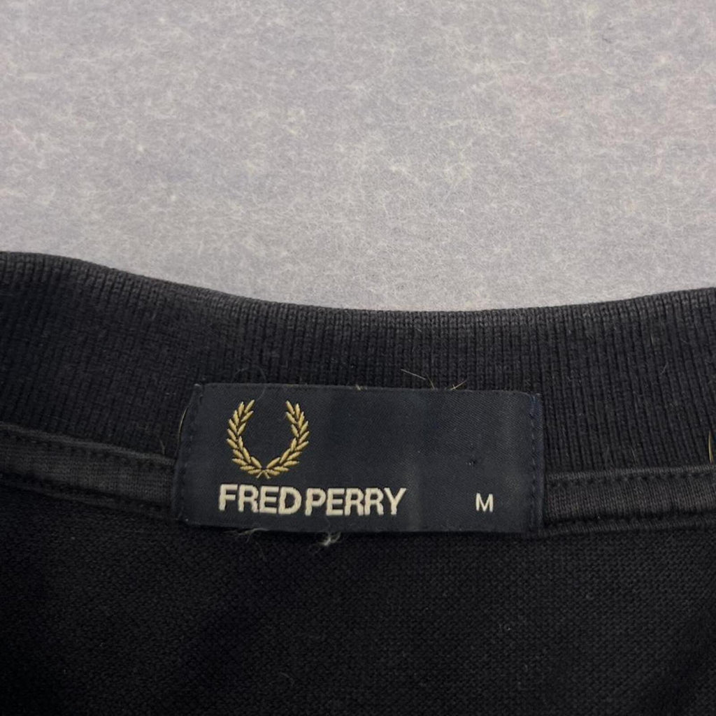 Fred Perry Men's Black Twin Tipped M3600 Polo Shirt Orange Yellow Medium