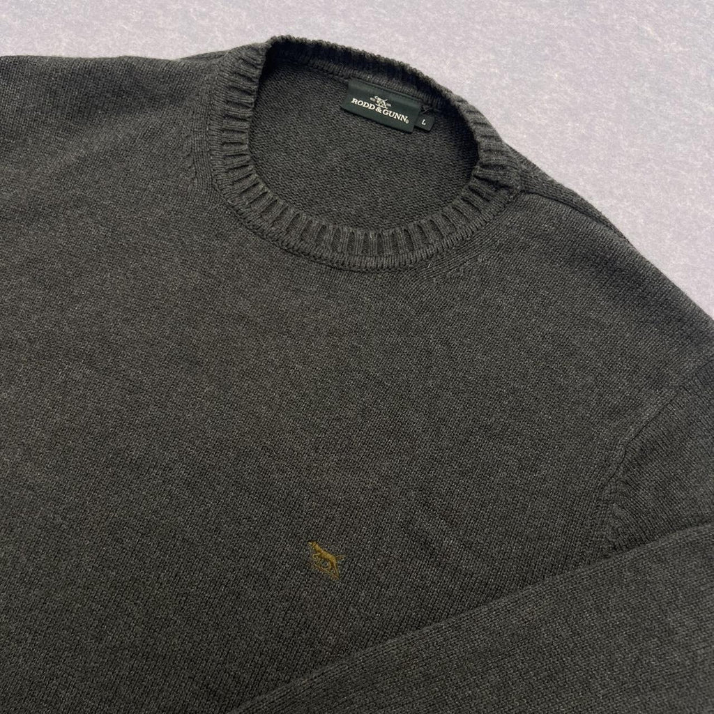 Vintage Rodd & Gunn Charcoal Grey Knit Sweater Jumper Preppy Old Money Large