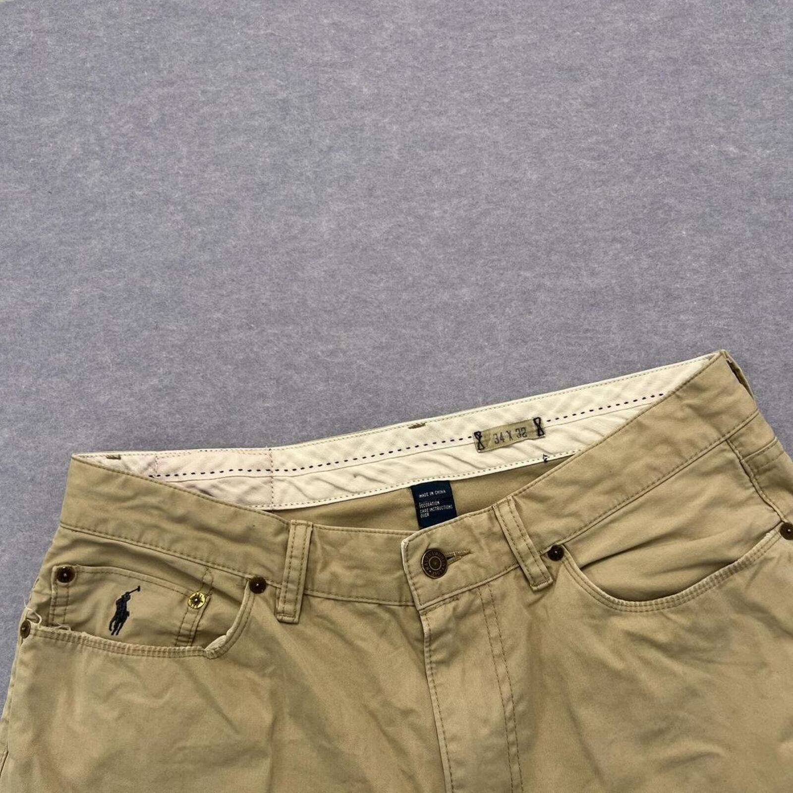 Vintage Polo Ralph Lauren Men's Cream / Beige Chino Pants Trousers 34x32