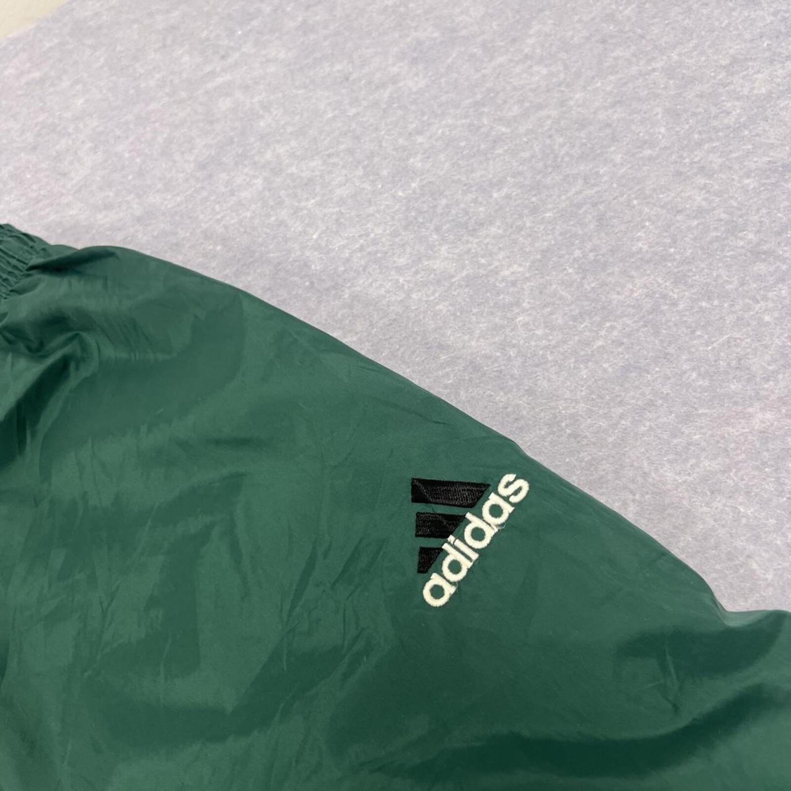 Vintage 90s Adidas Men's Dark Forest Green Parachute Shell Skater Track Pants Y2K Large