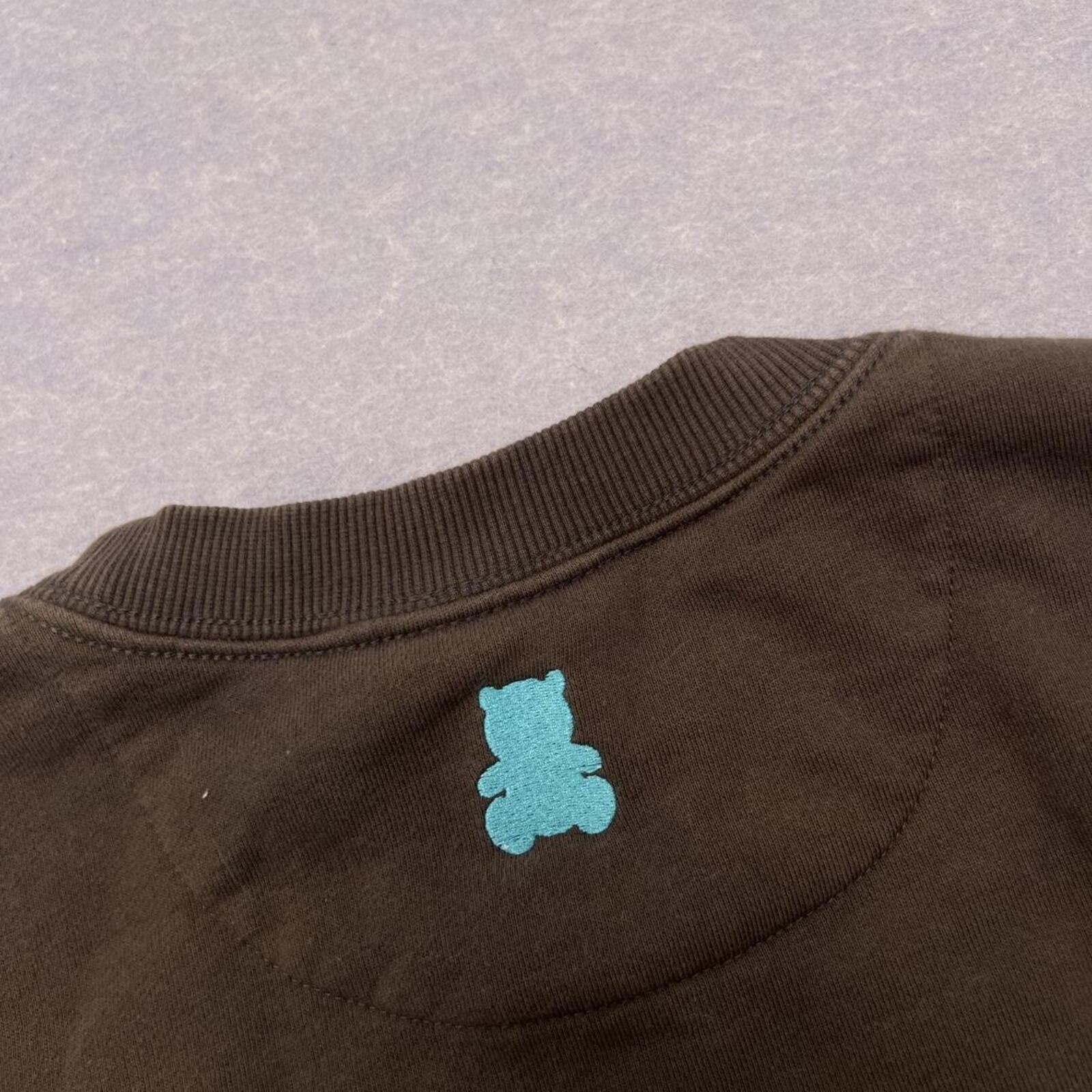 Teddy Fresh Dark Charcoal Faded Rainbow Logo SpellOut Crewneck Sweatshirt Medium