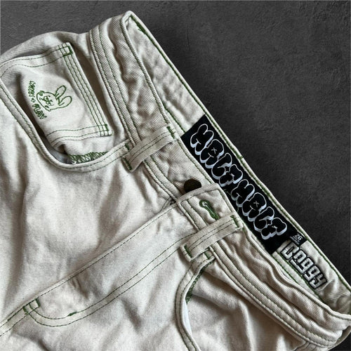 Half Half Beige Skater Streetwear Carpenter Baggy Cargo Pants Men’s 26”