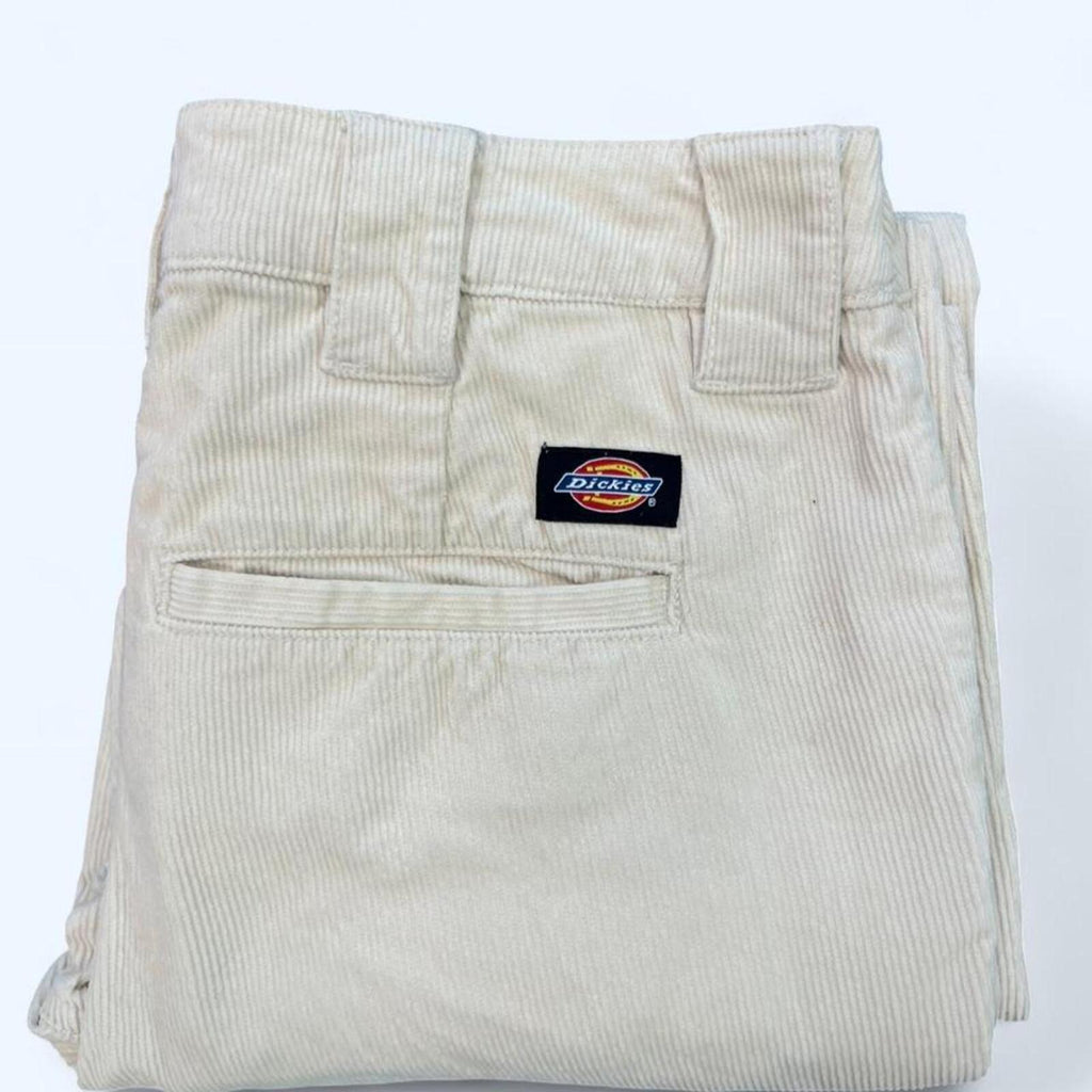 Dickies Men's Cream & White Corduroy Straight Leg 824 Trouser Pants Size 28