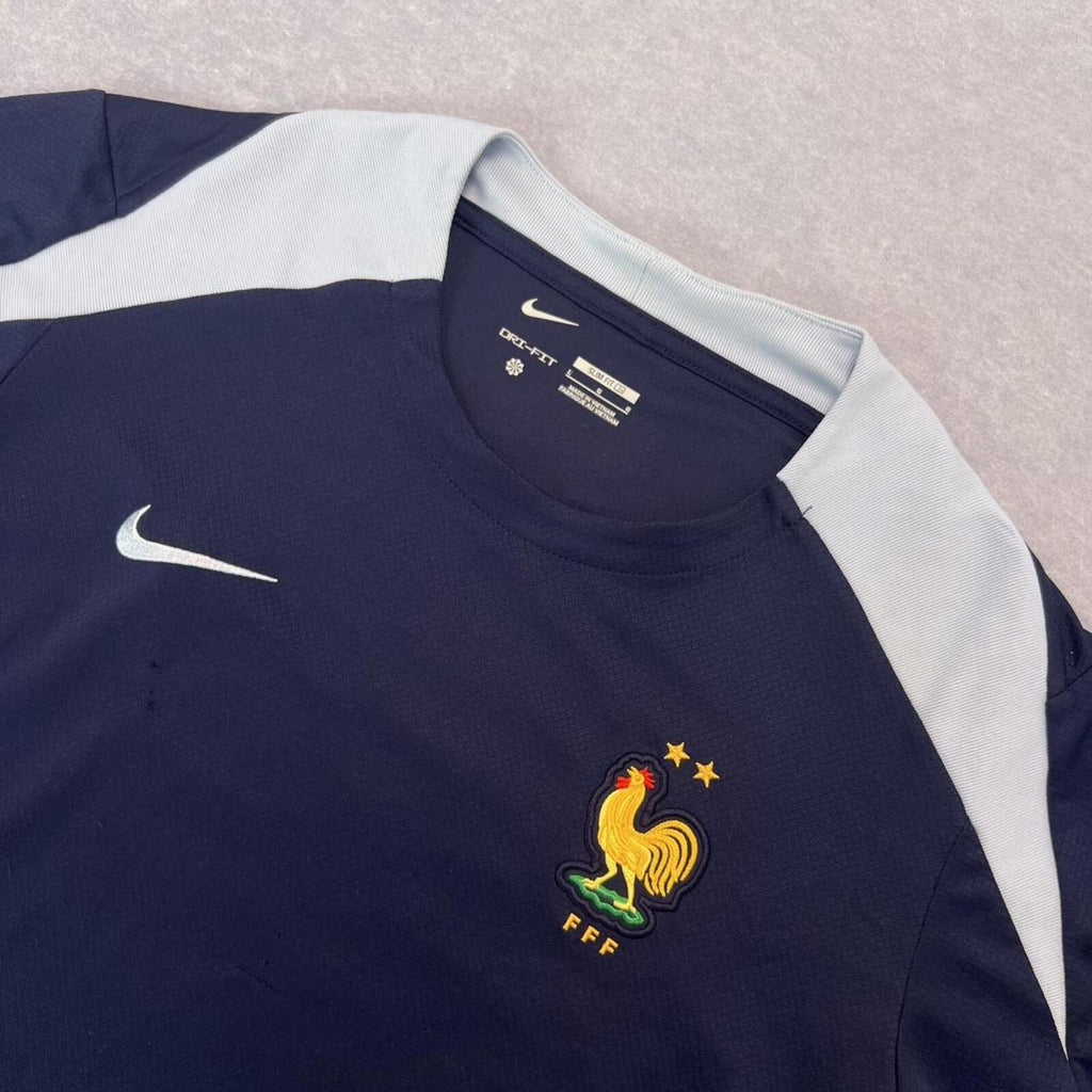 Nike France FFF National Team Strike Dri-Fit Slim Fit Training Jersey Navy Large