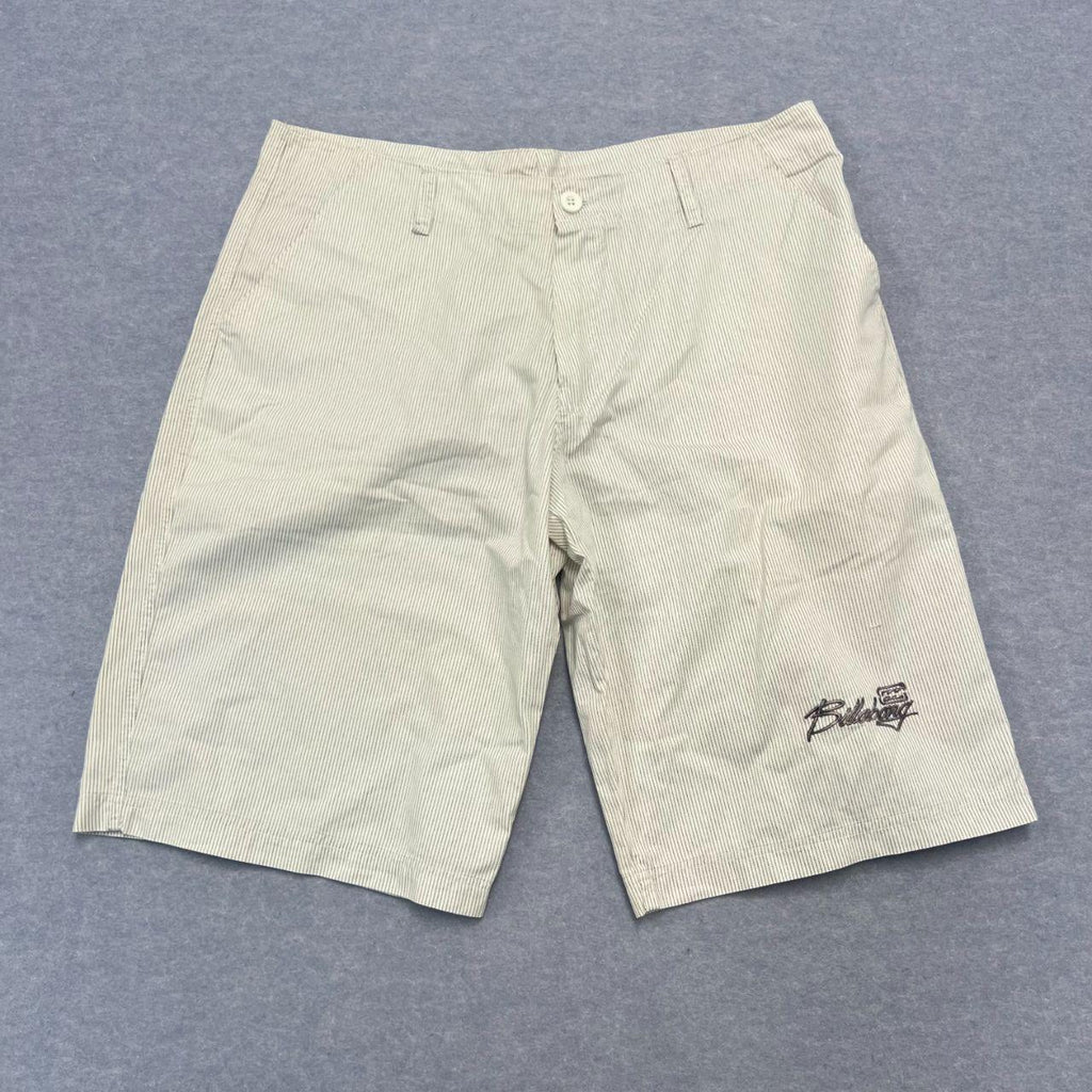 Vintage Billabong Surf White Pinstripe Cargo Chino Shorts Men's Y2K W34 READ