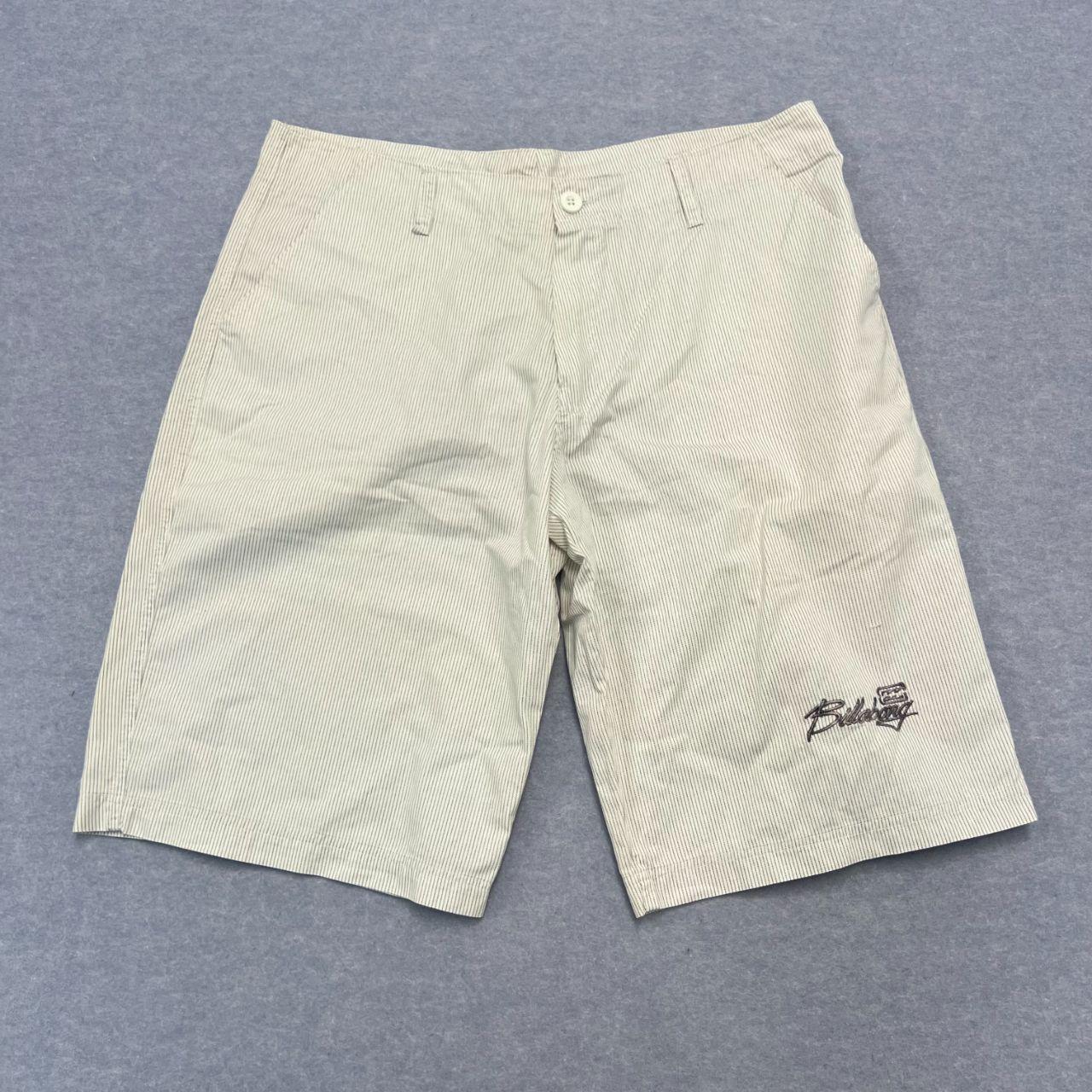 Vintage Billabong Surf White Pinstripe Cargo Chino Shorts Men's Y2K W34 READ