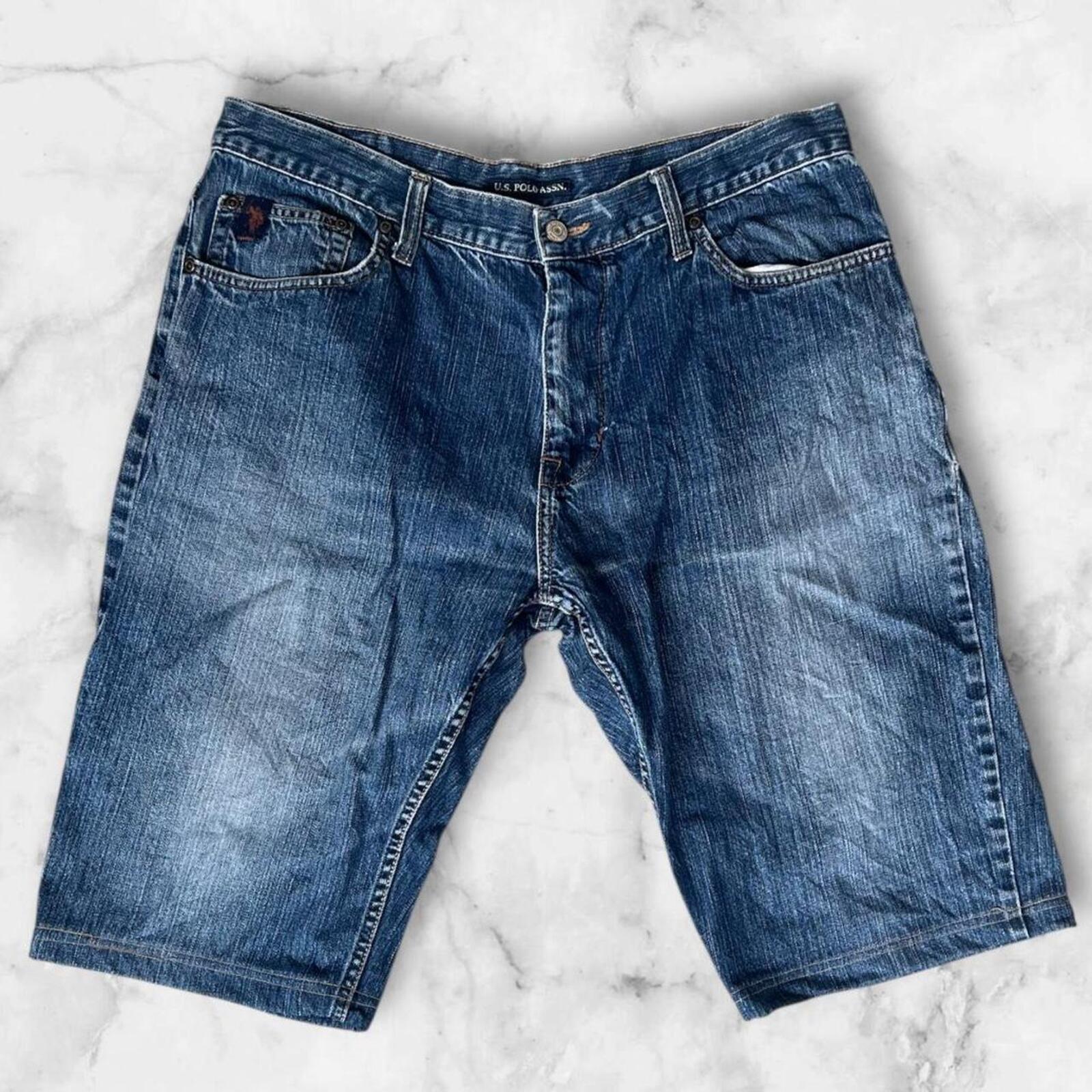 Vintage U.S. Polo Assn Men’s Denim Blue Jorts Jean Shorts Big Pony Y2K 36x30