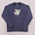 Disney Shanghai Resort Navy Indigo Embroidered Stitch Sweatshirt Men’s Small
