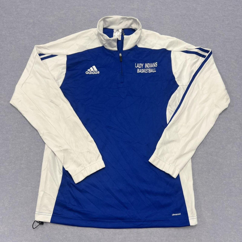 Adidas Lady Indians Basketball Blue & White Striped Track Jacket Men’s Large