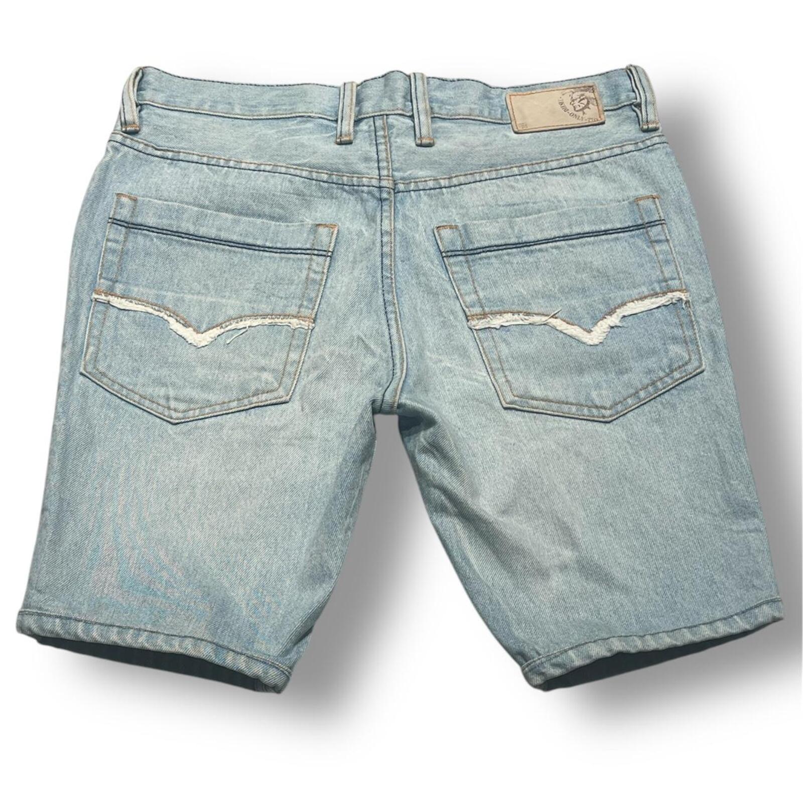 Vintage Diesel Industries Women’s Denim Jorts Jean Shorts Acid & Stone Washed Light Blue Tapered Pants Size 31”