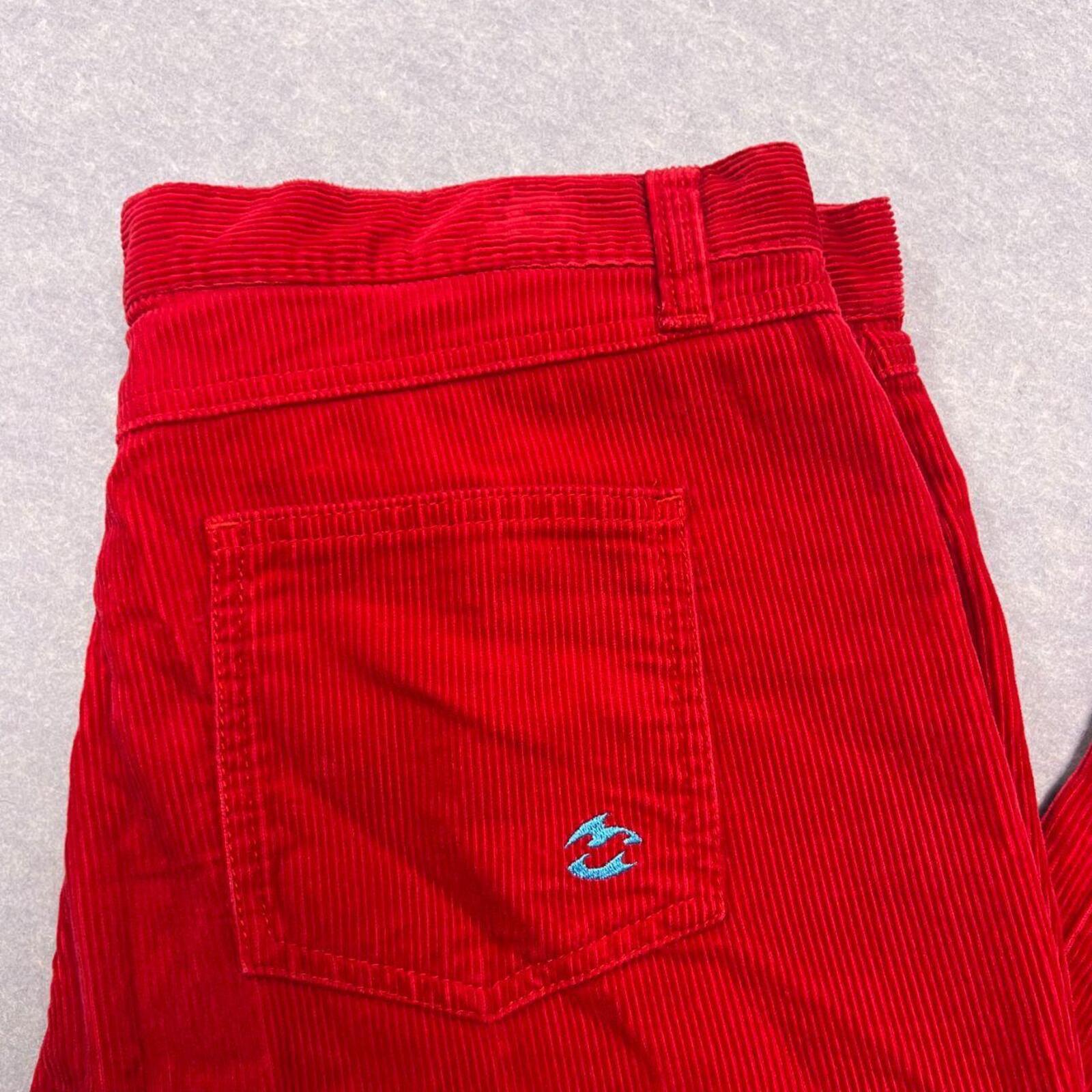Vintage 90's Billabong Surf Women's Red Corduroy Flare Leg Pants Y2K Size 14