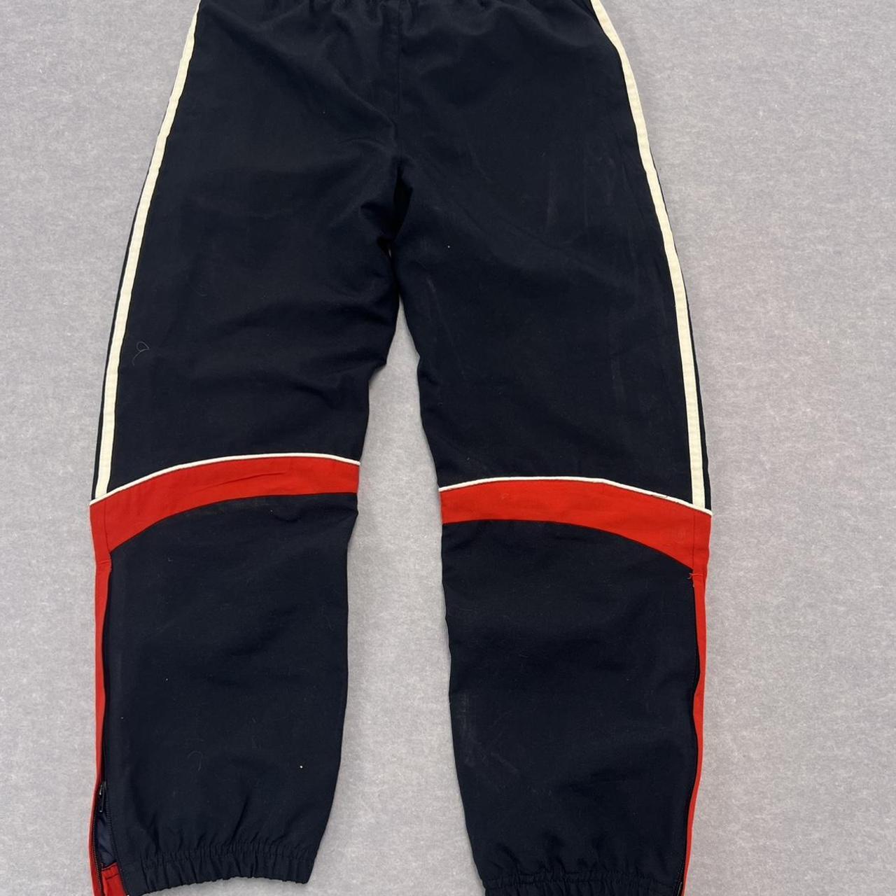 Vintage Adidas Baggy Track Pants Navy Red & White Striped Youth Boys Size 10