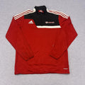 Adidas Loudoun Soccer Climacool Track Jacket Red Black & White Stripe Mens Large