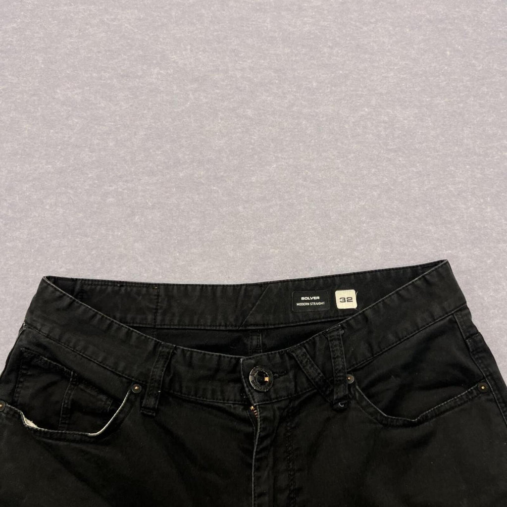 Vintage Volcom Skate “Solver” Modern Straight Black Denim Jeans Men's W32
