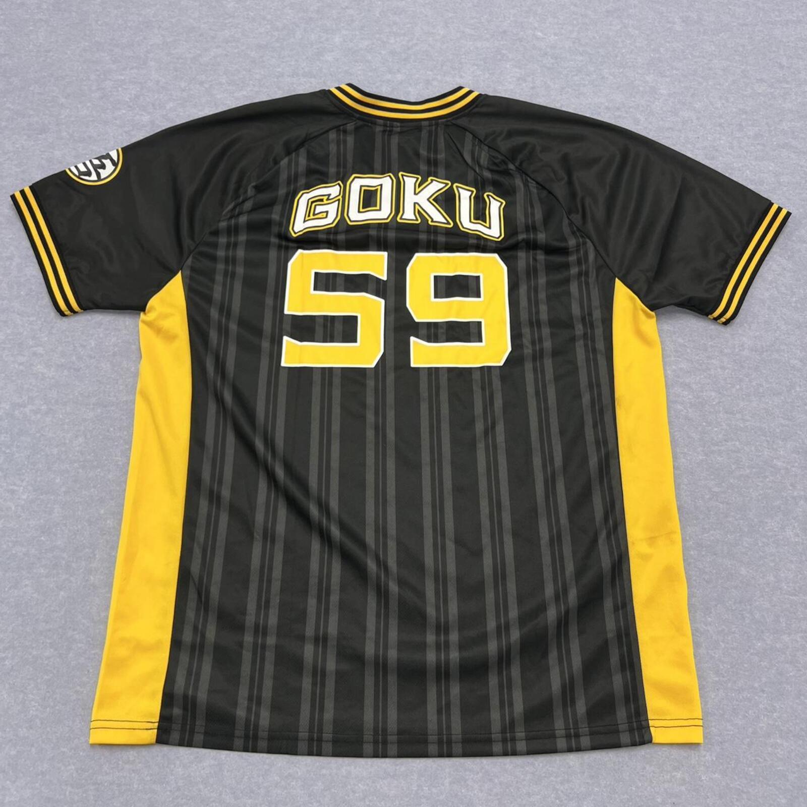 Dragon Ball Z Super Goku No.59 Men's Black & Yellow Soccer Jersey Shirt XL