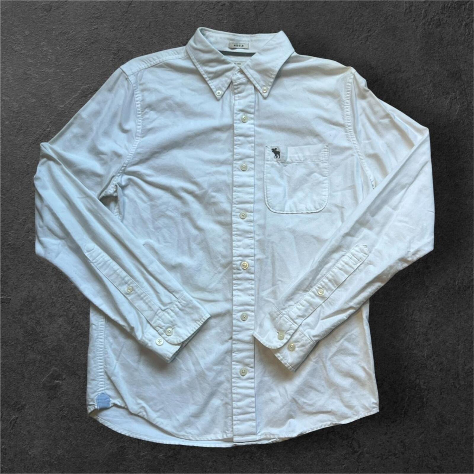 Vintage Abercrombie & Fitch Men’s White Button Up Longsleeve Muscle Dress Shirt Preppy Y2K Small