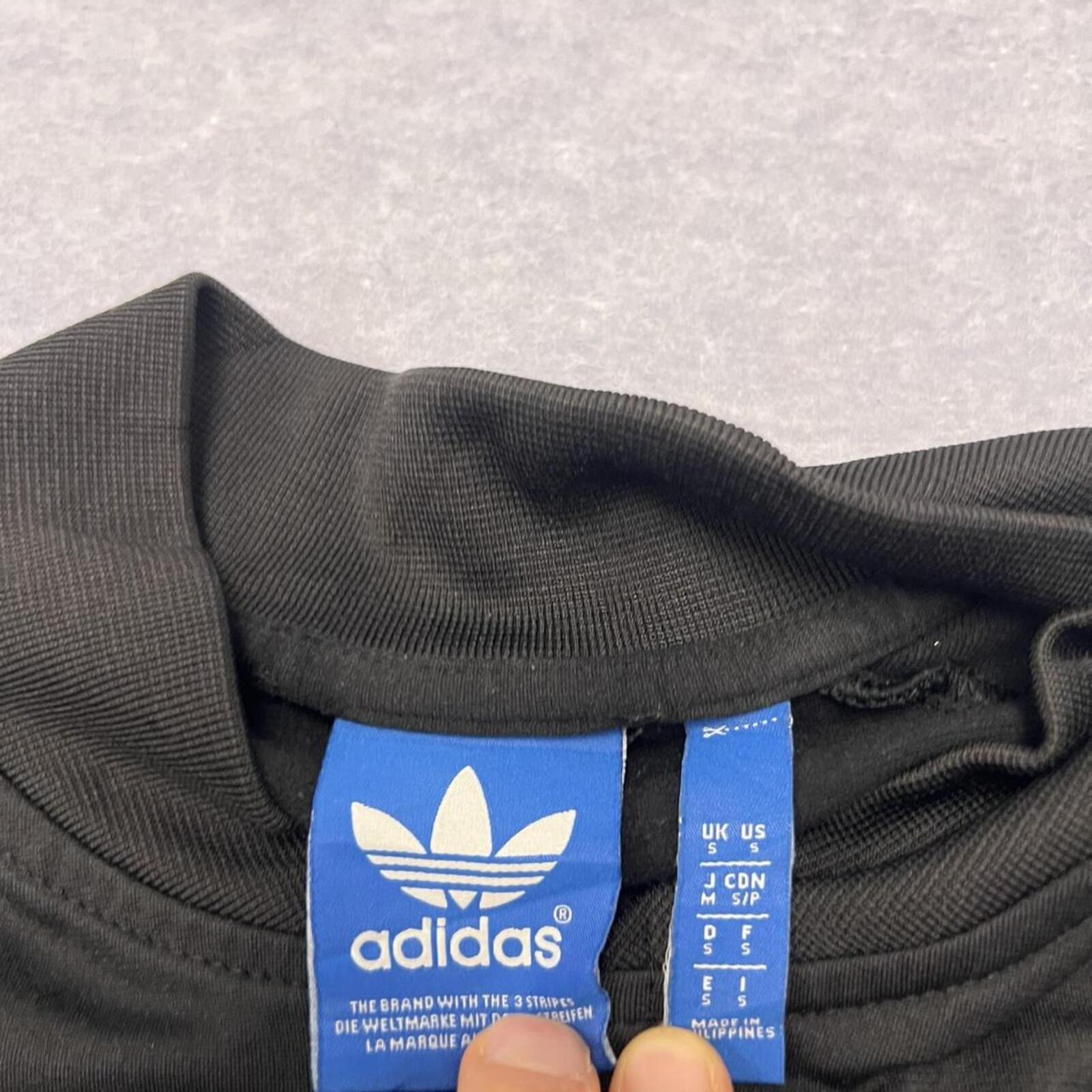 Vintage Adidas Originals Black & White Striped Track Jacket Oversized Y2K Small
