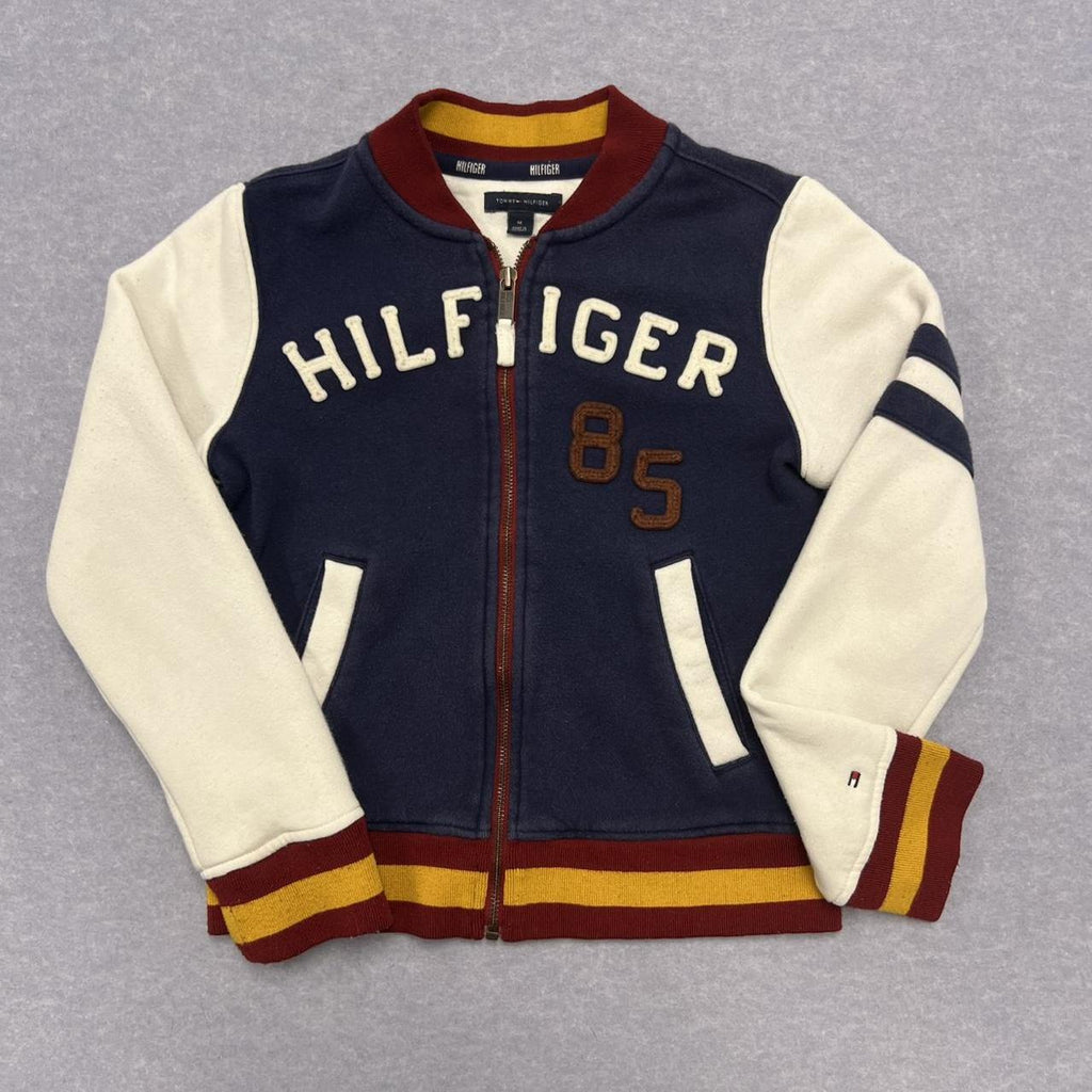 Vintage 1990’s Tommy Hilfiger Varsity Full Zip SpellOut Jumper Y2K Youth Medium